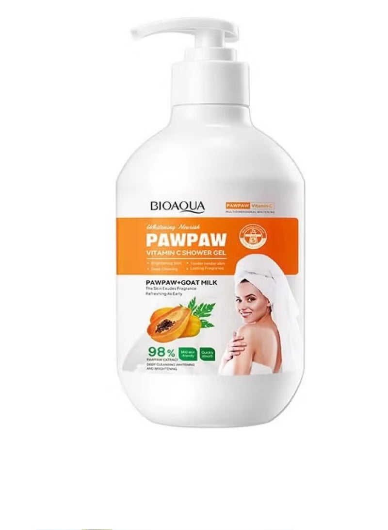 بيو أكوا جل استحمام البابايا لتفتيح البشرة وتغذيتها 480 مل