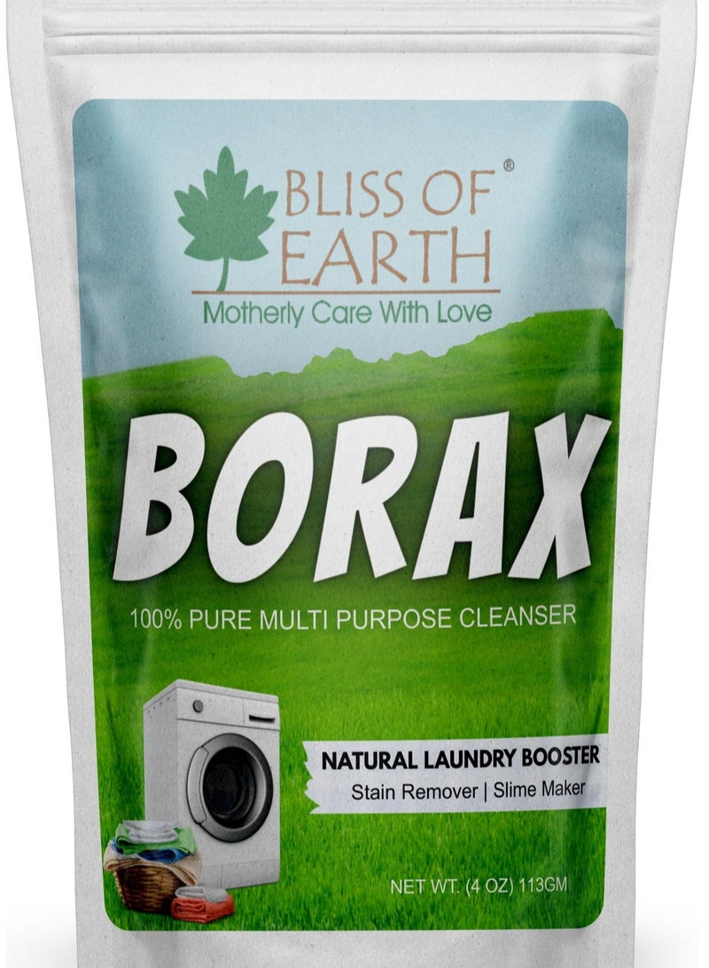 Bliss of Earth Borax Powder 113g | Multi-Purpose Cleaning Booster, Laundry Enhancer, Household Utility Powder | Fine Quality Sodium Borate for DIY & General Use - Image 1