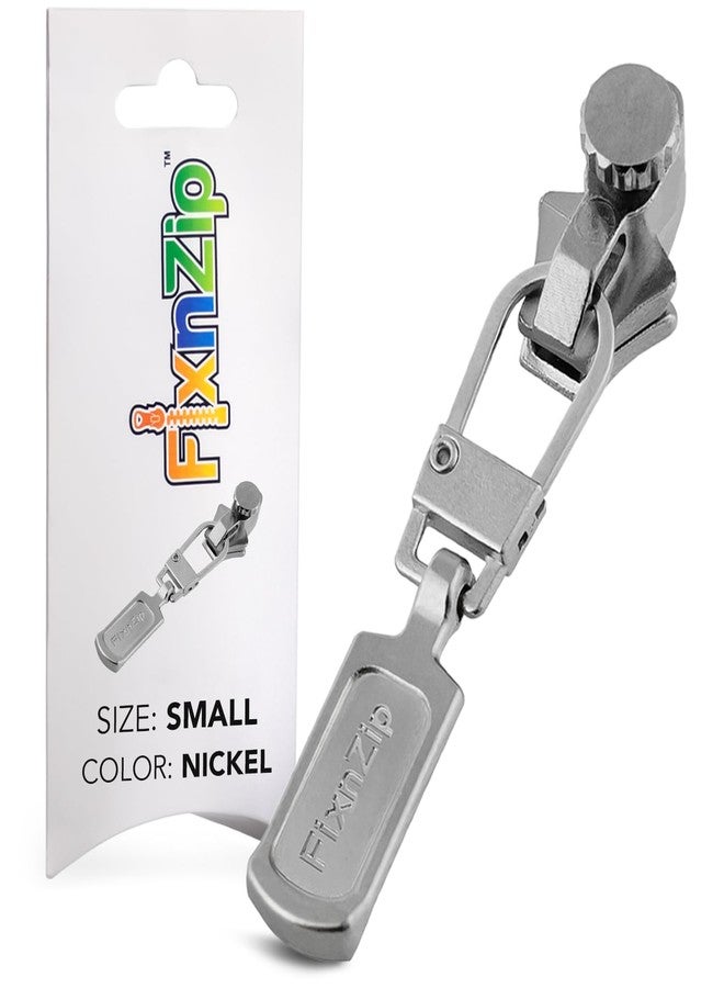 FixNZip Small Nickel Zipper Repair Kit | Universal No-Sew Slider Replacement for Pants, Skirts, Fine Garments, Cushions, and Handbags | Instant and Reusable Zipper Repair Tool | Sizes 1-4 - Image 1