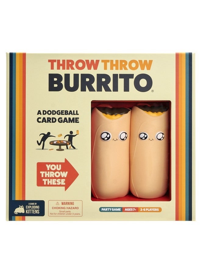 Exploding Kittens Presents Throw Throw Burrito - A Dodgeball Card Game - Family Card Games for Adults, Teens & Kids - 2-6 Players - Ages 7 and Up - 120 Cards - Image 1