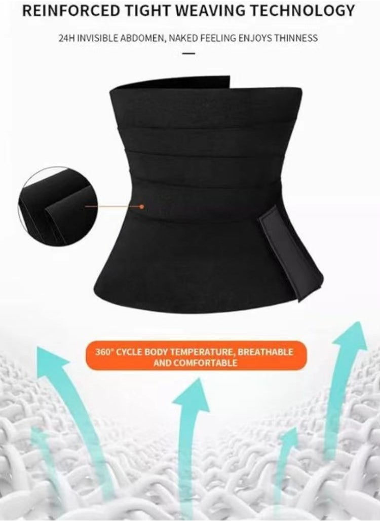 PYC Women Slimming Tummy Wrap Belt, Adjustable Comfortable Back Braces for Lower Back Pain Relief (Black)  - Image 2