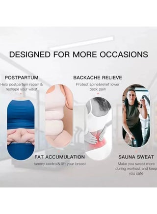 Women Slimming Tummy Wrap Belt, Adjustable Comfortable Back Braces for Lower Back Pain Relief (Black) - view 3
