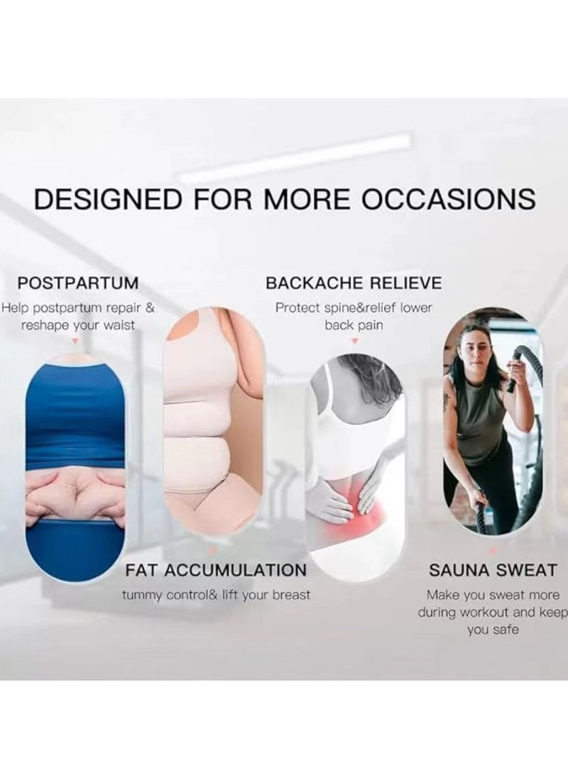 PYC Women Slimming Tummy Wrap Belt, Adjustable Comfortable Back Braces for Lower Back Pain Relief (Black)  - Image 3