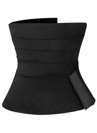 Women Slimming Tummy Wrap Belt, Adjustable Comfortable Back Braces for Lower Back Pain Relief (Black) - view 4