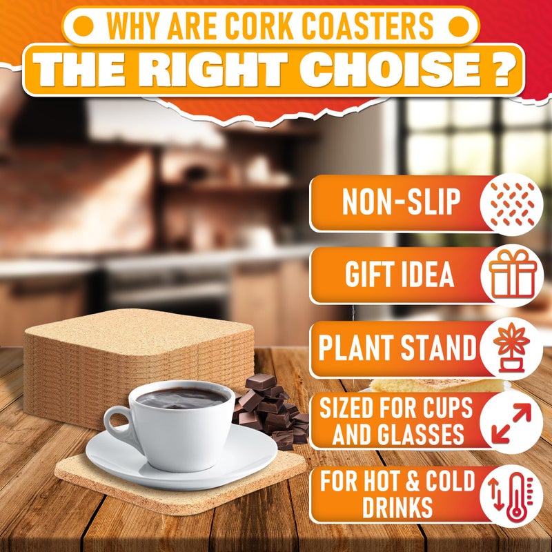 DIMROM 30Pcs Cork Coasters for Drinks - 4 Inch Absorbent Coasters Reusable Drink Coasters for Glasses  Mugs  Cups  and Plants Bulk ?oasters for Bar  Table and Apartment Use - Image 4