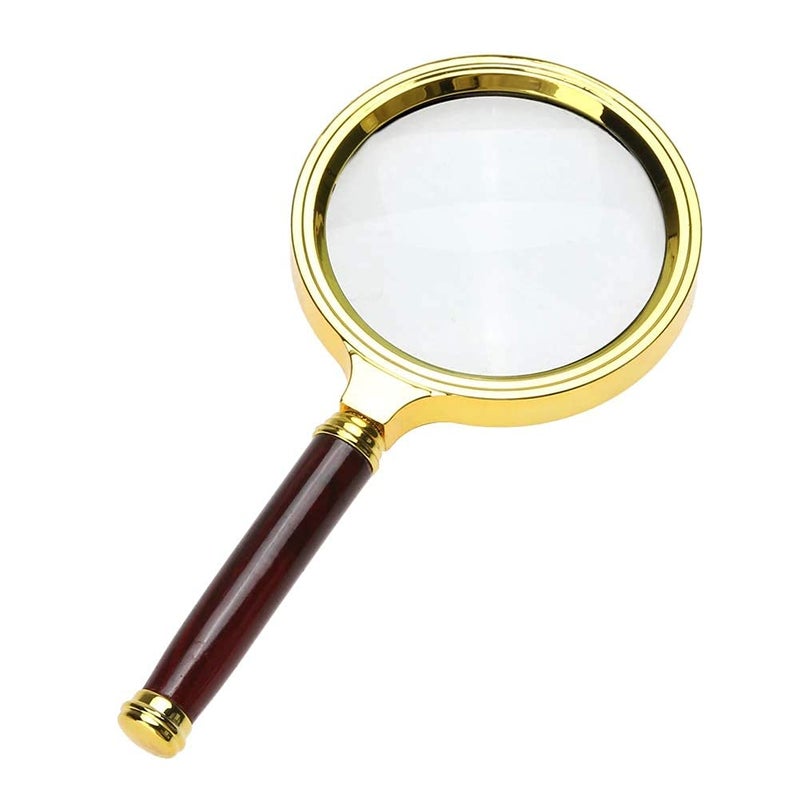ZEBROC Double Glass 3X High Power Antique Handheld Magnifier Magnifying Glass for Reading, Soldering, jewelries, maps, Great for Gifting (3X, 80MM, Gold + Red) - Image 4