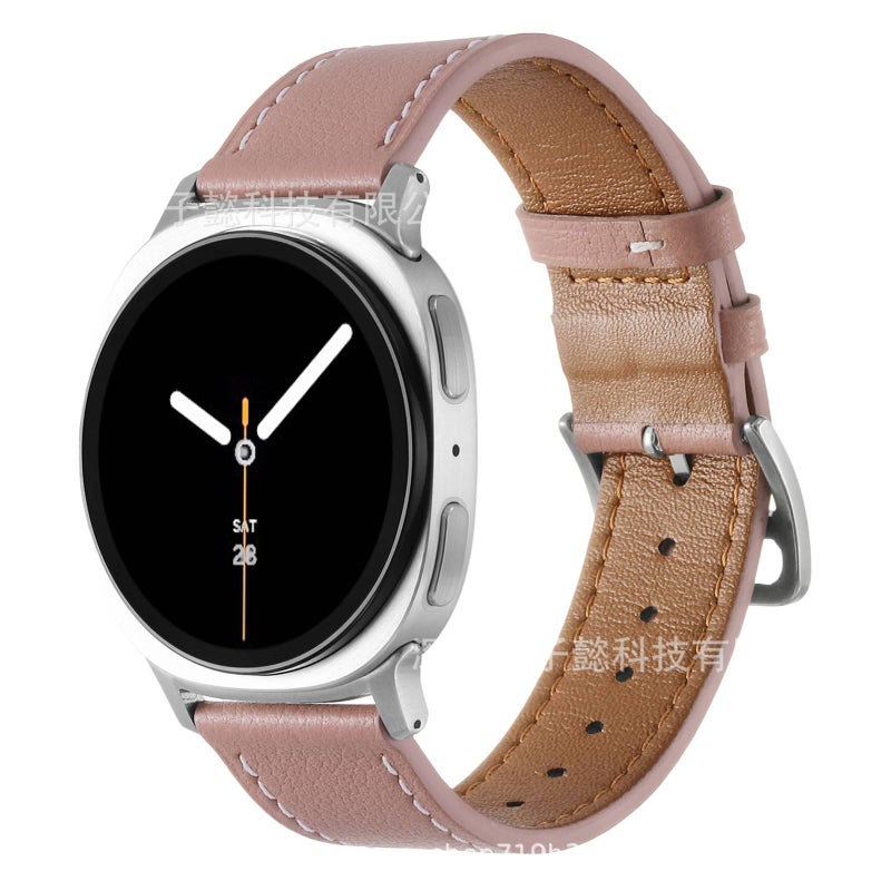 سوار ساعة ذكية باللون وردي قابل للتعديل سوار جلدي كلاسيكي متوافق مع Samsung Galaxy Watch 8 Classic بملاءمة قابلة للتعديل وحزام بديل - Image 1