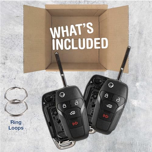 KeylessOption 2X KeylessOption Key Fob Cover Case Replacement for 2019 2020 Ford Transit Connect Remote Shell, 4-Button N5F-A08TAA, No Programming Required - Image 2