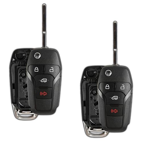 KeylessOption 2X KeylessOption Key Fob Cover Case Replacement for 2019 2020 Ford Transit Connect Remote Shell, 4-Button N5F-A08TAA, No Programming Required - Image 1