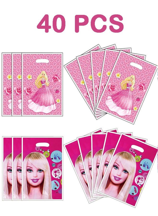 Party 40 PCS Barbie birthday party supplies, cartoon candy bags, tote bags, children's gift bags, adult birthday party decorations - Image 1