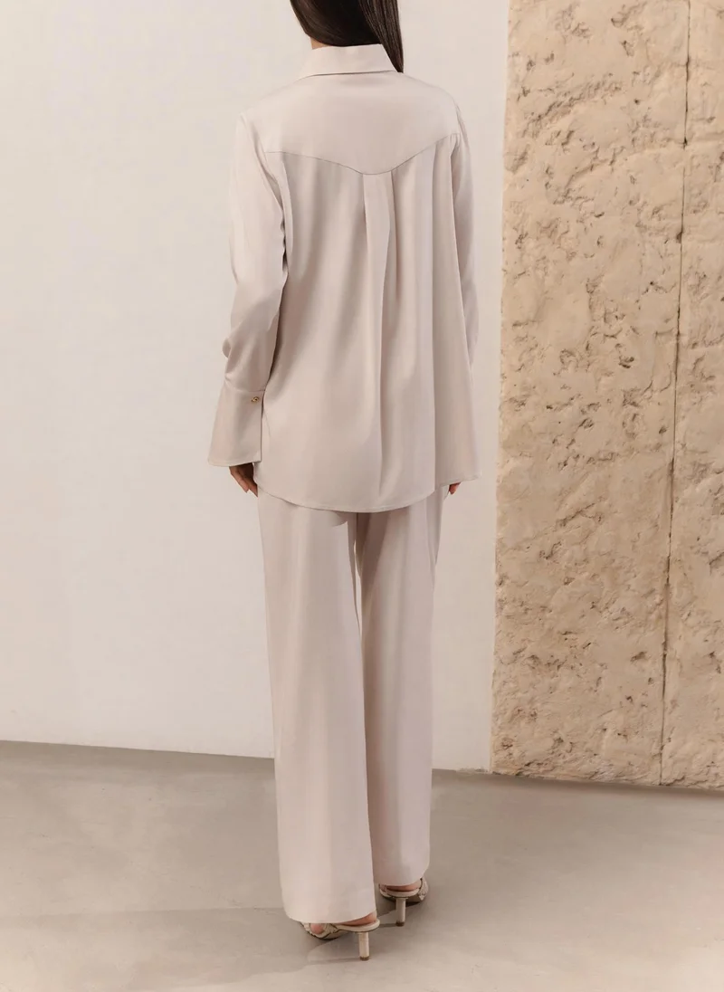 Lichi  Straight trousers with elasticated waistband for Women | Best Price UAE