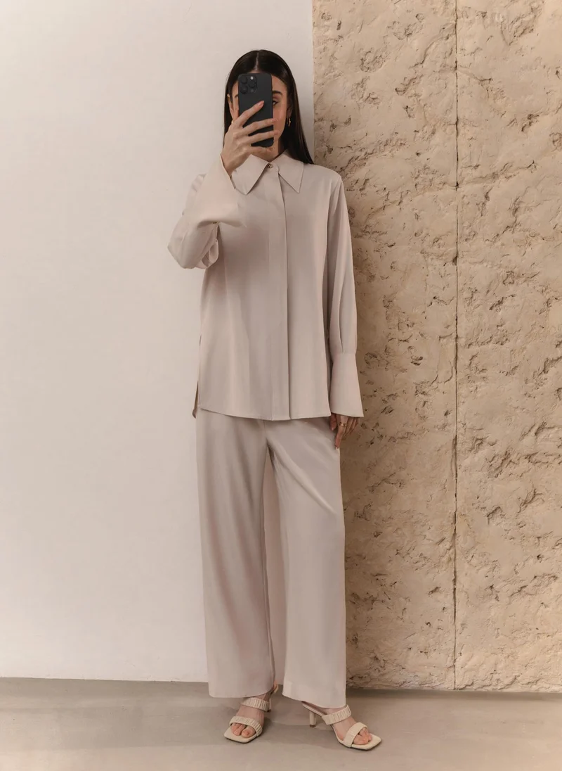 Lichi  Straight trousers with elasticated waistband for Women | Best Price UAE