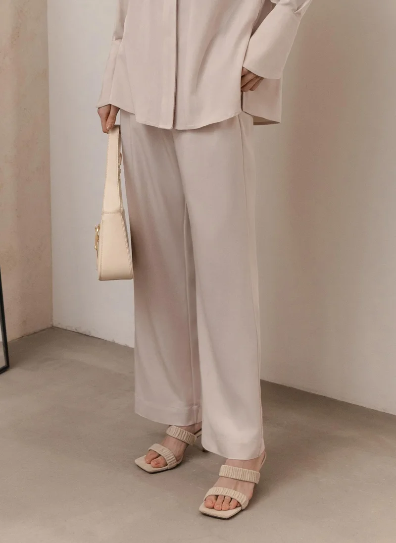Lichi  Straight trousers with elasticated waistband for Women | Best Price UAE