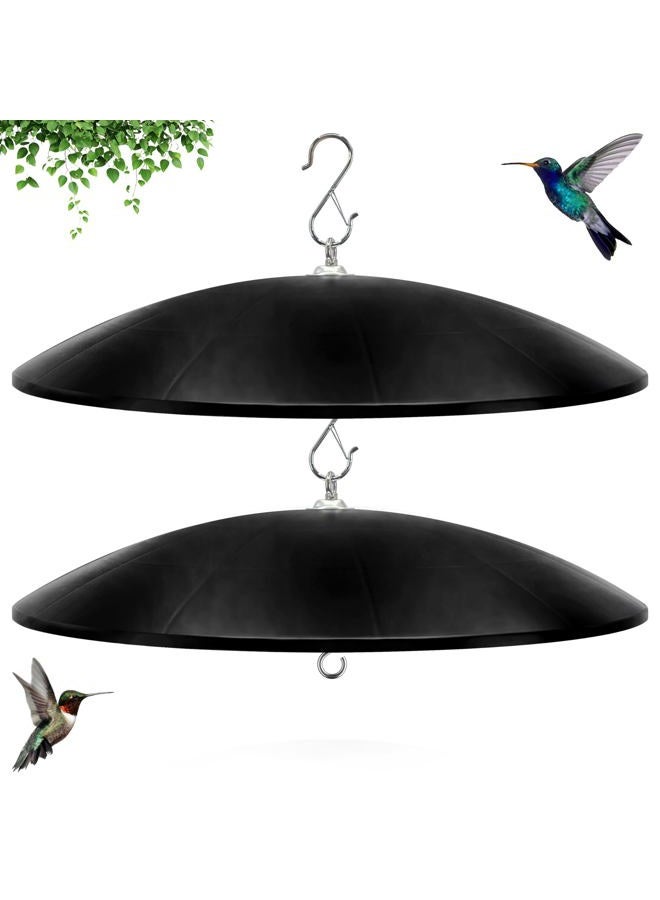 andergi 19" Squirrel Baffle,Hummingbird Feeder Shade Dome Cover, Bird Feeder Rain Guard, Hanging Squirrel Proof for for Shepherd's Hook Outdoors (Black) 2 Pack - Image 1