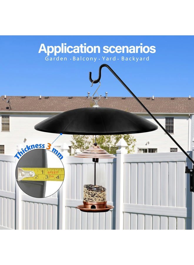 andergi 19" Squirrel Baffle,Hummingbird Feeder Shade Dome Cover, Bird Feeder Rain Guard, Hanging Squirrel Proof for for Shepherd's Hook Outdoors (Black) 2 Pack - Image 4