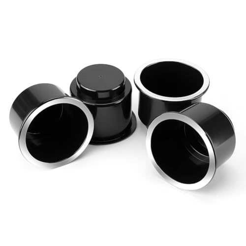 JoyTutus Cup Holder Insert 4pcs for RV Boat Car Couch Golf Cart, Elegant Chrome, Large Plastic Universal Drop in Cup Holder for Pontoon Table Sofa - Image 1