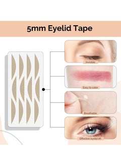 SYOSI Eyelid Tape 120Pcs Invisible Waterproof Double Eyelid Lifter Strips Big Eye Tools for Hooded Droopy Uneven Mono Eyelids Eyelid Stickers with Fork Rods and Tweezers  - Image 3