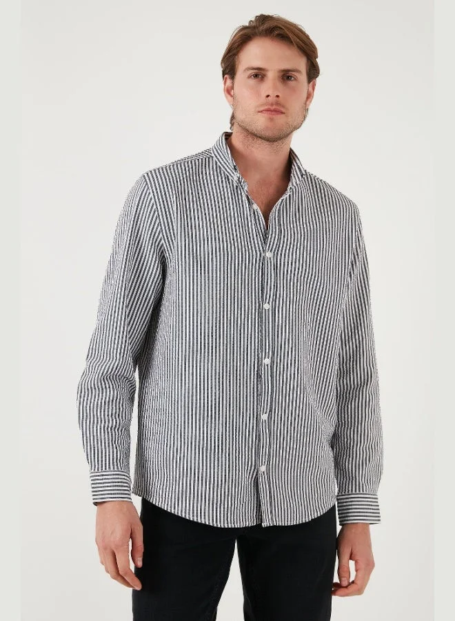 Buratti Buratti Cotton Striped Button-Down Collar Long Sleeve Regular Fit Shirt Men's SHIRT CF23S112237