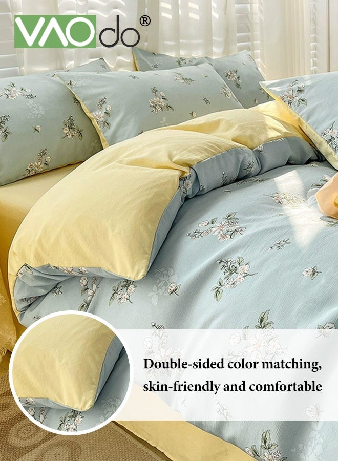 VAOdo 4PCS Bedding Sheet Set, Soft Microfiber -Shrinkage and Fade Resistant Comforter Set, Skin Friendly Bedding Set, Including Fitted Sheet Duvet Cover and 2 Pillows Comforter Sets 200*230CM - Image 5