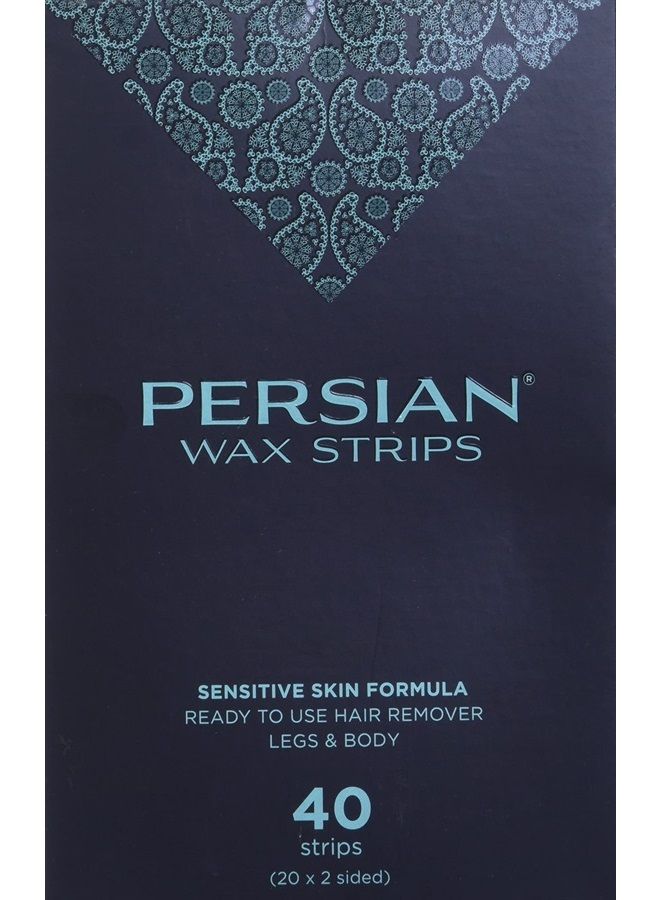 Persian Legs & Body Wax Strips (40 strips), Hair Removal Waxing Strips for Legs, Body, Bikini, Arms, Underarms with After care Oil, Pack of 1 (CSB)