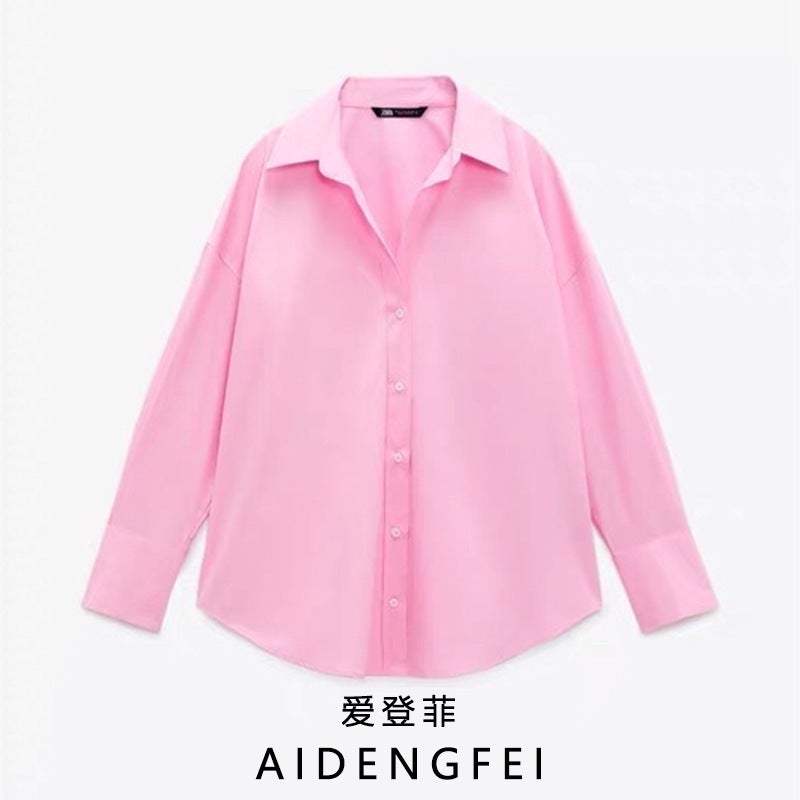 New Basic Women'S Lapel-Breasted Poplin Shirt 08275255711 Cotton 07819255420 Fashion - Image 5
