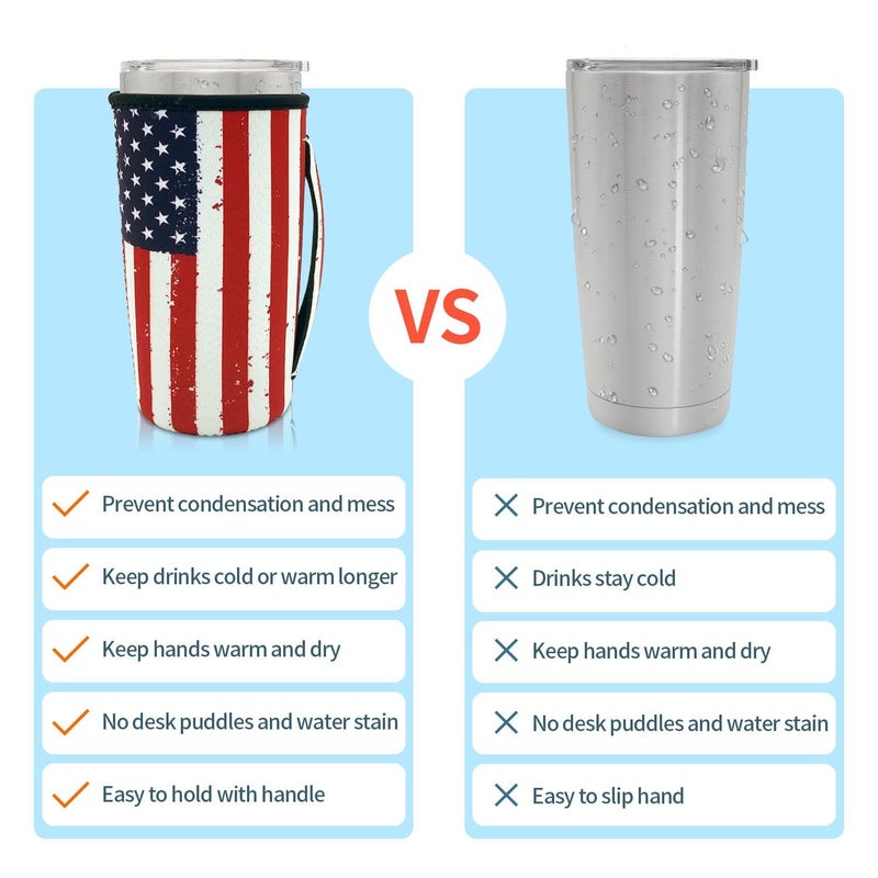 AJLTPA Neoprene Insulated Sleeves Cup Holder with Handle for 20oz Tumbler Cups  Reusable Iced Coffee Sleeve Compatible with Starbucks Trenta  Dunkin Large  more(Mini Leopard) - Image 3