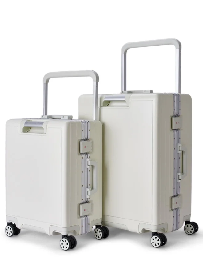 LIMRA Travel Bags From Limra Made Of PC , Consisting of Two Pieces , Size 21"-25" Inches, off White Color