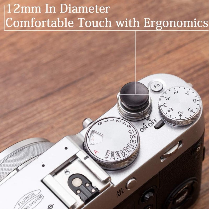 VKO Wood Soft Shutter Release Button,Delicate Camera Shutter Button 12mm Concave Surface Black(Wood Grain Random) - Image 3
