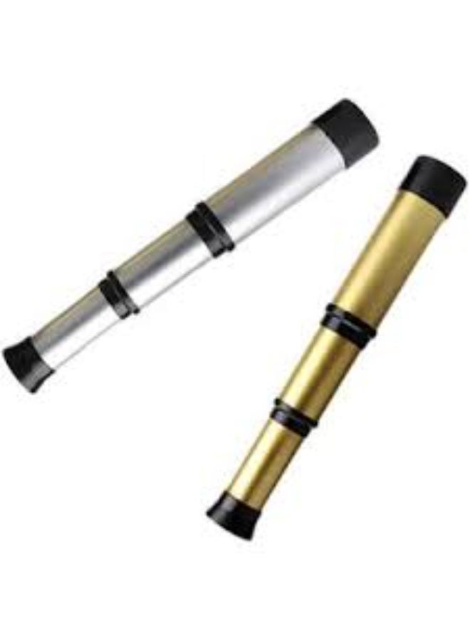 Vintage-style pirate telescope toy, gold and silver - Image 2