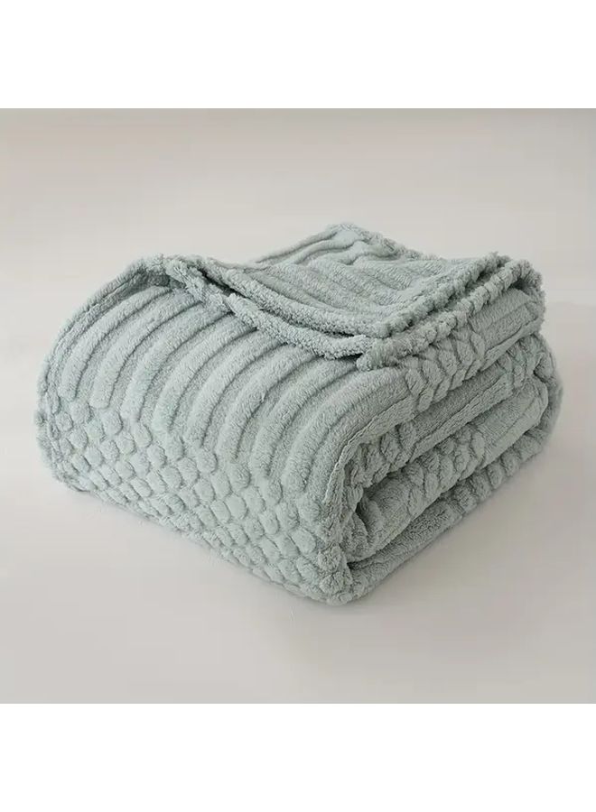 Light Green Cozy Fleece Throw Blanket Soft Plush Lightweight 39 37 by 59 06 Inch for Couch Sofa Chair All Season Use Boho Home Decor Autumn - Image 3