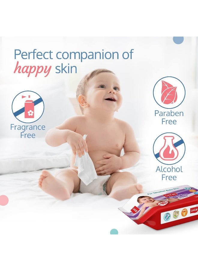 Luv Lap Baby Wipes Sensitive 72's - Pack of 3