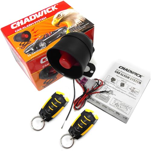 CHADWICK Car Horn Siren Alarm,Universal Car Alarm Security Protection System with 2 Remote Controls,7-Level Sensitivity,12v,Anti-Theft Device,No Thread Trimmin,Non-Destructive Installation (CW-8182) - Image 1