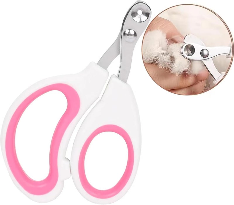 Vesslam Cat Nail Clippers with Circular Cut Hole -Avoid Over Cutting Pet Nail Clippers -Sharp Angled Blade Professional paw Trimmer Set for Novice pet Families (Pink) - Image 2