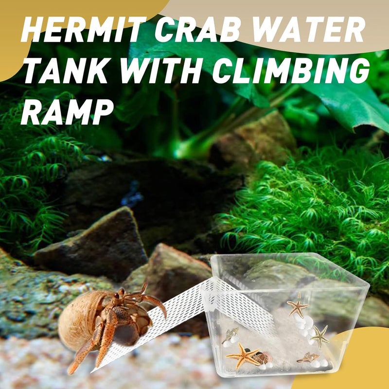 Iffitya 2 Packs Hermit Crab Water Tank - Ideal Hermit Crab Pool and Tank Combination - Hermit Crab Water Tank with Cuttable Climbing Ramp - Image 5