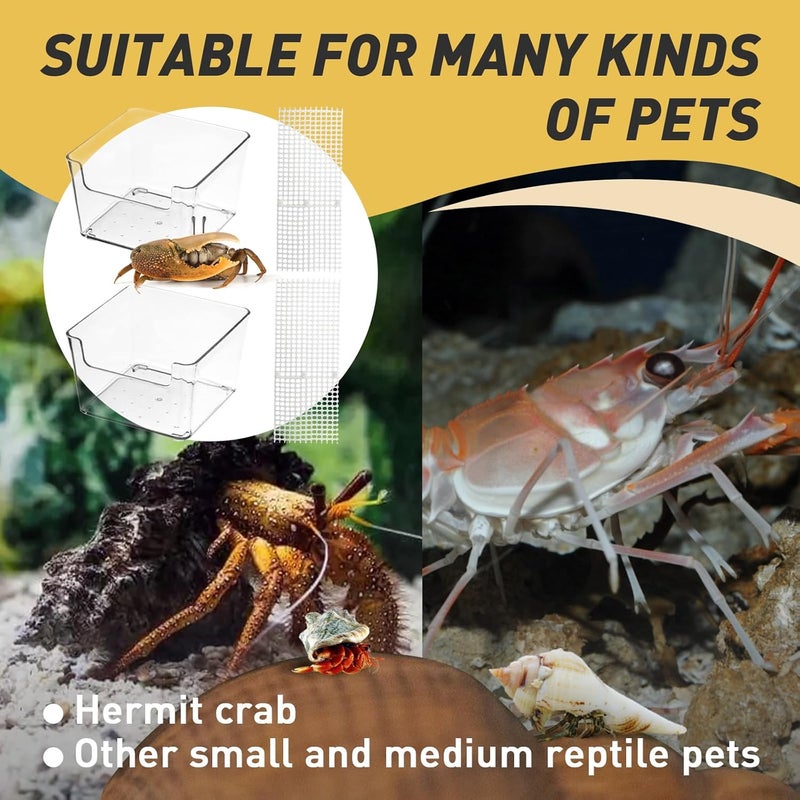 Iffitya 2 Packs Hermit Crab Water Tank - Ideal Hermit Crab Pool and Tank Combination - Hermit Crab Water Tank with Cuttable Climbing Ramp - Image 2