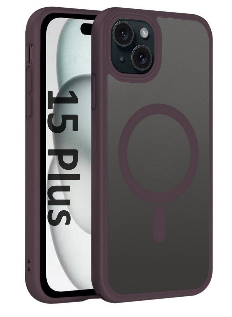 CATANES Magnetic Slim Protective Case for iPhone 15 Plus - with Wireless Charging Support - Marlot - Image 1