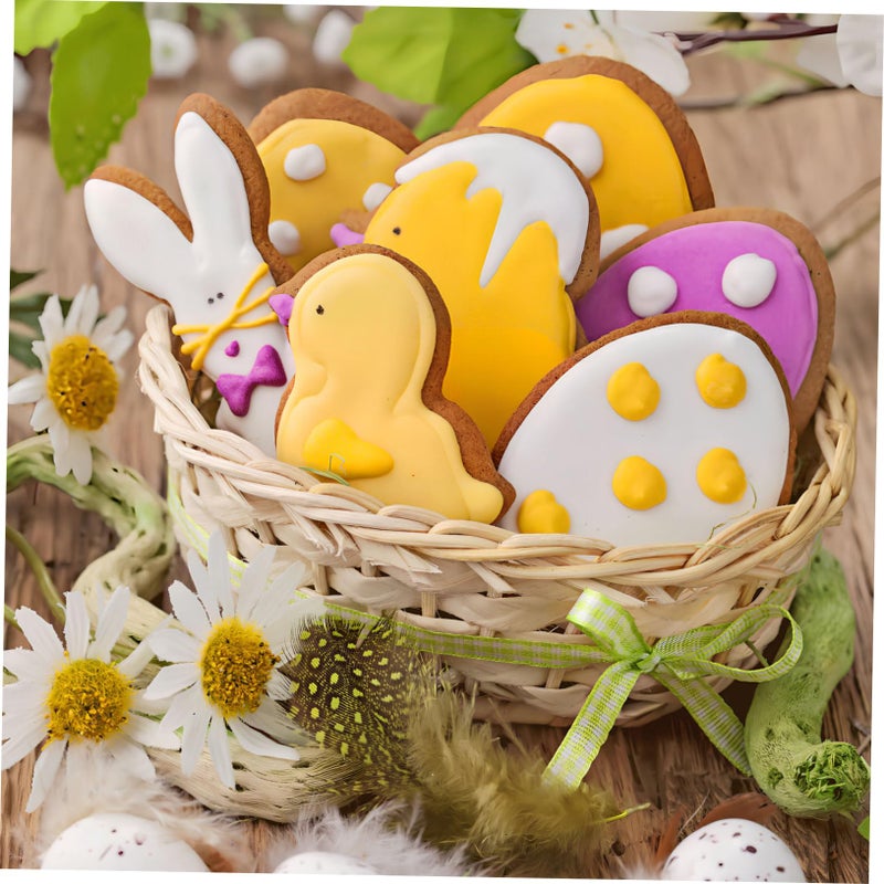 Easter Cookie Cutters Set 12 Pieces Bunny Flower Shapes Baking Molds - Image 3
