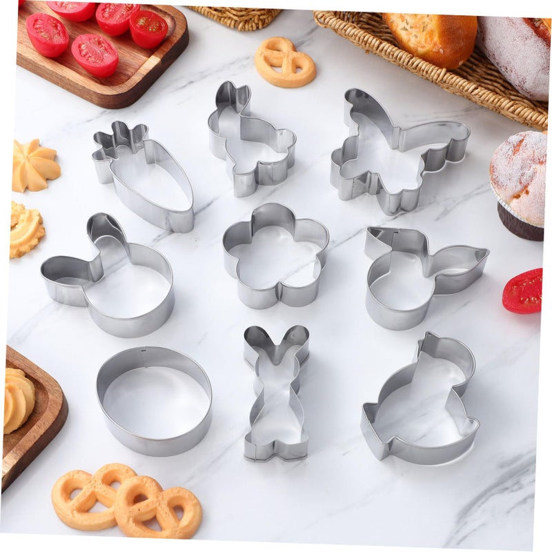 Easter Cookie Cutters Set 12 Pieces Bunny Flower Shapes Baking Molds - Image 5