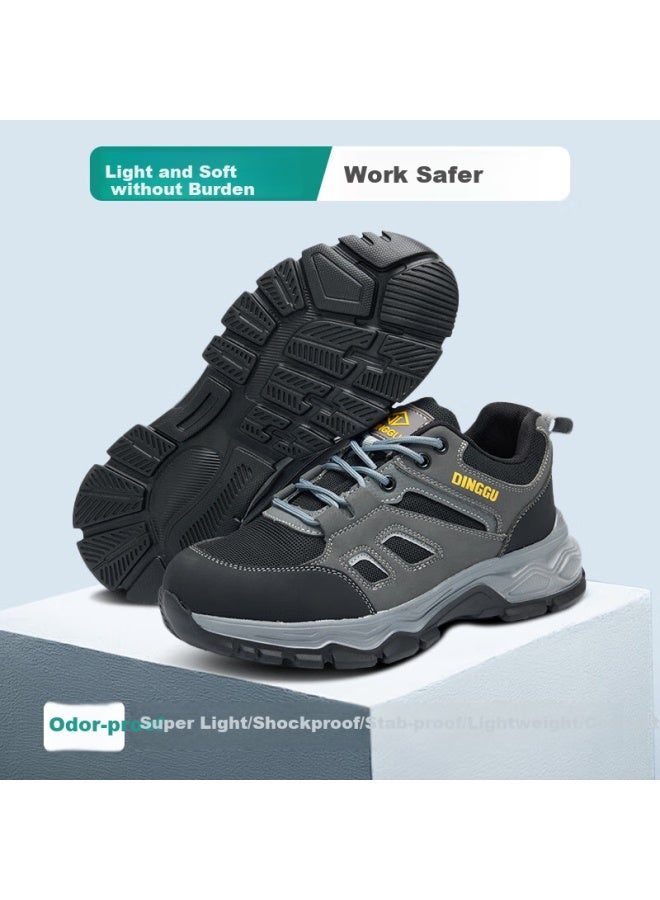 Dinggu Men'S New Breathable Anti-Odor Anti-Smashing Anti-Stab Safety Work Shoes Four Seasons Model 1012Hui41 - Image 4