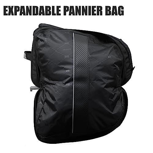 Ibera Bike Bag MIK Expandable Commuter 15-25L - Clip-On bike Bags For Bicycles with Expandable Pannier, Laptop Sleeve & Strap - Reflective Trim & Taillight Ready - Bike Rack Bag ONLY FOR MIK RACKS - Image 3