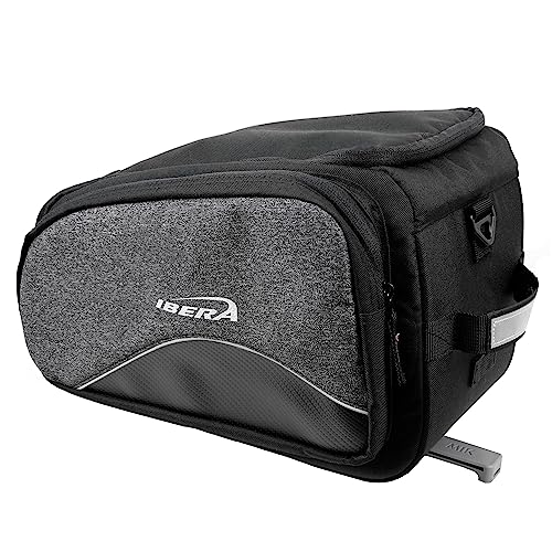 Ibera Bike Bag MIK Expandable Commuter 15-25L - Clip-On bike Bags For Bicycles with Expandable Pannier, Laptop Sleeve & Strap - Reflective Trim & Taillight Ready - Bike Rack Bag ONLY FOR MIK RACKS - Image 1