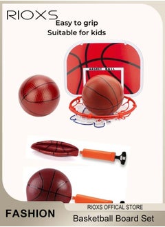 Indoor Basketball Board Set Hanging Basketball Board Toys Set Includes Hanging Small Size Board 1 Ball in 23cm Metal Frame and Pump