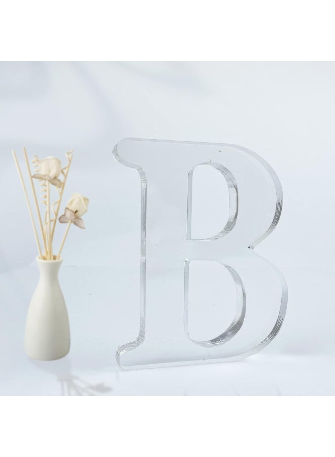 TPGP 4 Inch Designable Acrylic Letters Unfinished Acrylic Letters For Wall Decor Decorative Standing Letters Slices Sign Board Decoration For Craft Home Party Projects (B) - Image 1