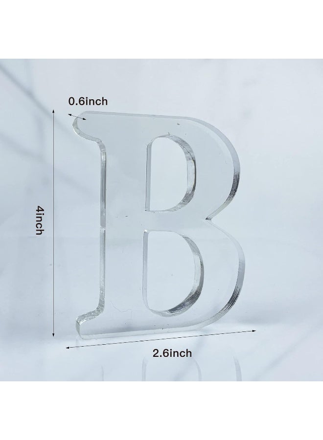 TPGP 4 Inch Designable Acrylic Letters Unfinished Acrylic Letters For Wall Decor Decorative Standing Letters Slices Sign Board Decoration For Craft Home Party Projects (B) - Image 2