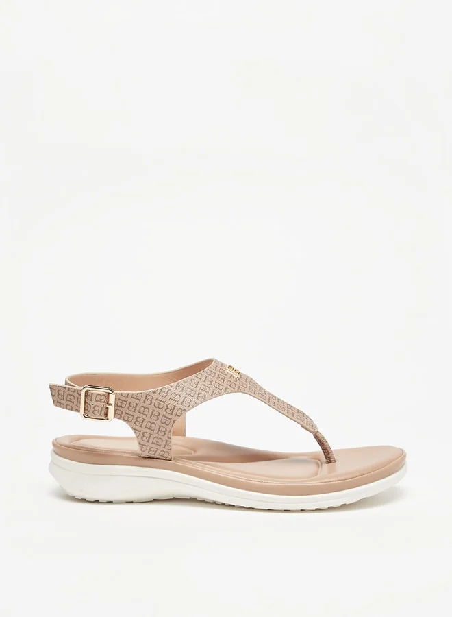 Flora Bella By Shoexpress Womens Printed Flatform Sandal With Buckle Closure