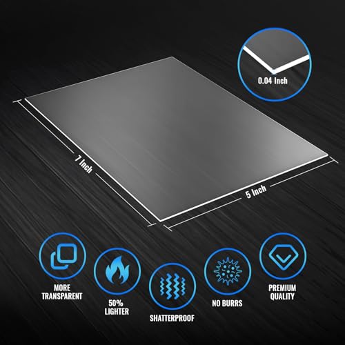 Langaelex 10 Pack of Acrylic Sheets 5x7-0.043" Thick Clear Extruded Plexiglass Sheets for Crafts, Picture Frame, Projects Display & DIY - Image 2