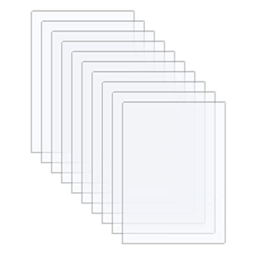 Langaelex 10 Pack of Acrylic Sheets 5x7-0.043" Thick Clear Extruded Plexiglass Sheets for Crafts, Picture Frame, Projects Display & DIY - Image 1