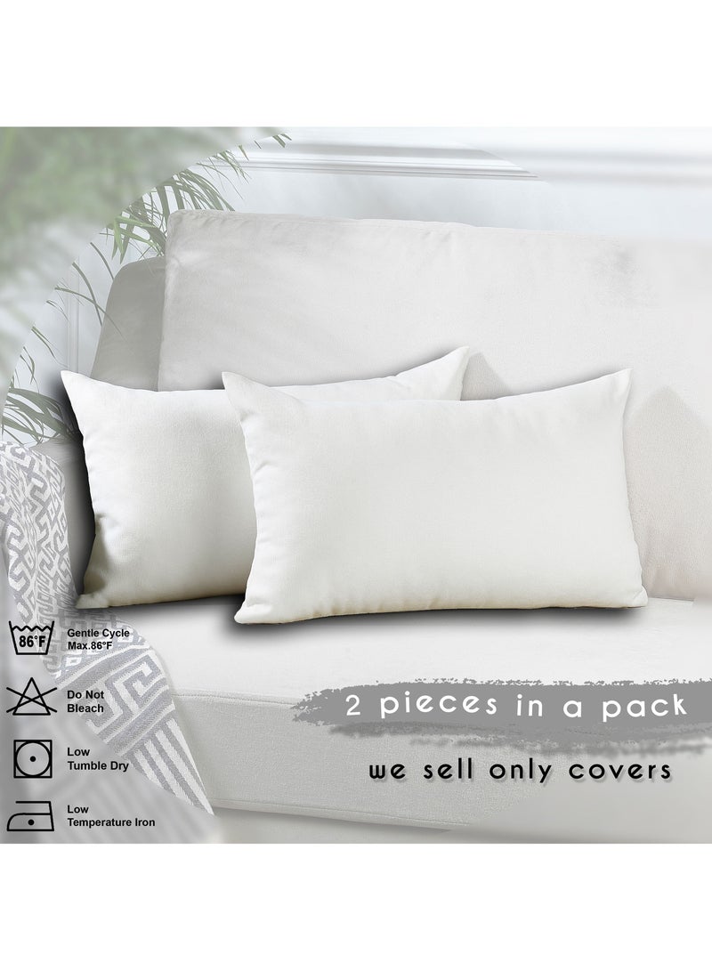 Zeenah Furniture Decorative Solid Color Invisible Zipper Diamond Cushion Cover Velvet Look Throw Pillow Set of 2 Cases for Chair Couch Bedroom & Livingroom Pillowcase - Image 2