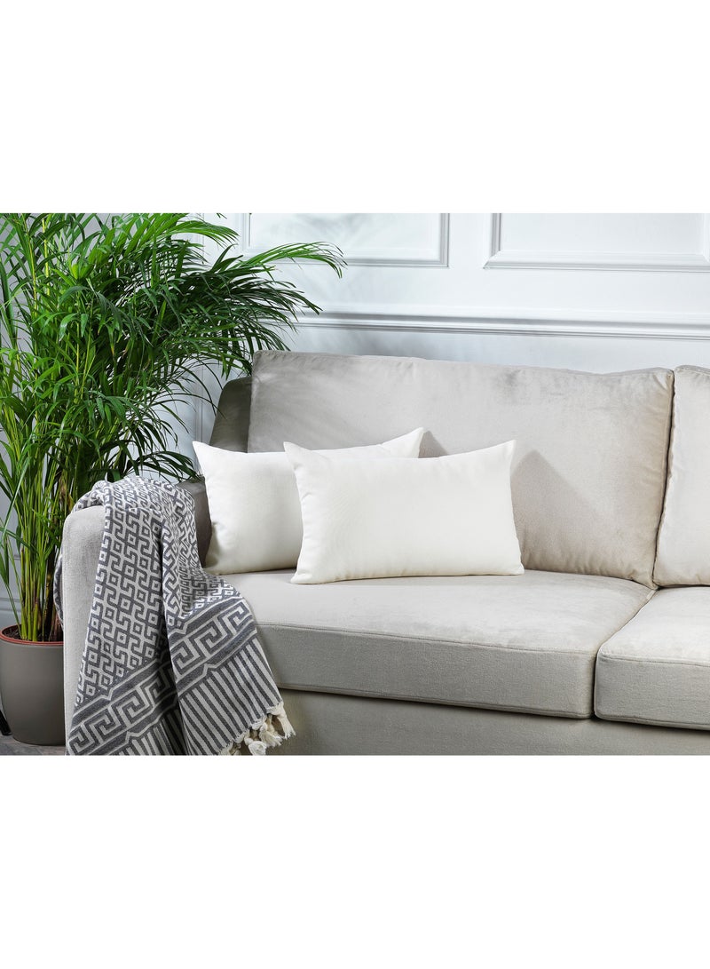 Zeenah Furniture Decorative Solid Color Invisible Zipper Diamond Cushion Cover Velvet Look Throw Pillow Set of 2 Cases for Chair Couch Bedroom & Livingroom Pillowcase - Image 1