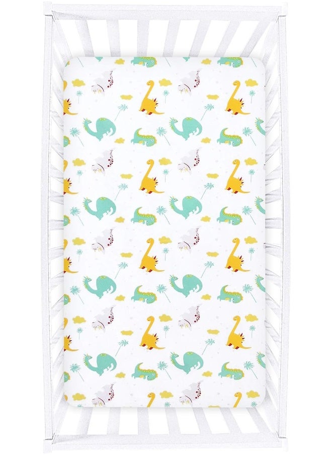 Moonsea Moonsea Dinosaur Crib Sheets for Boys Girls, Baby Crib Sheets Fit for Standard Crib, Soft and Breathable Microfiber Dinosaur Fitted Crib Sheets for Unisex Baby  - Image 3